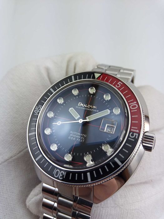 Мужские часы Bulova Oceanographer 98B320 гнутый сапфир, механика, 200м