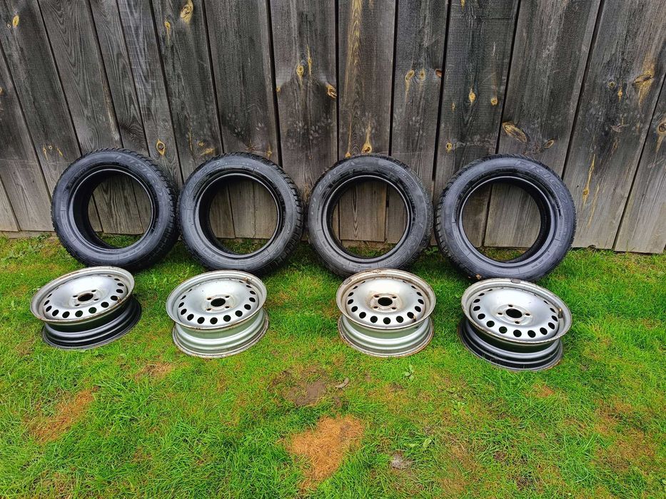 Felgi 14 4x100 z oponami Zimowymi 175/65/14 6mm bieżnik Dębica VW Audi