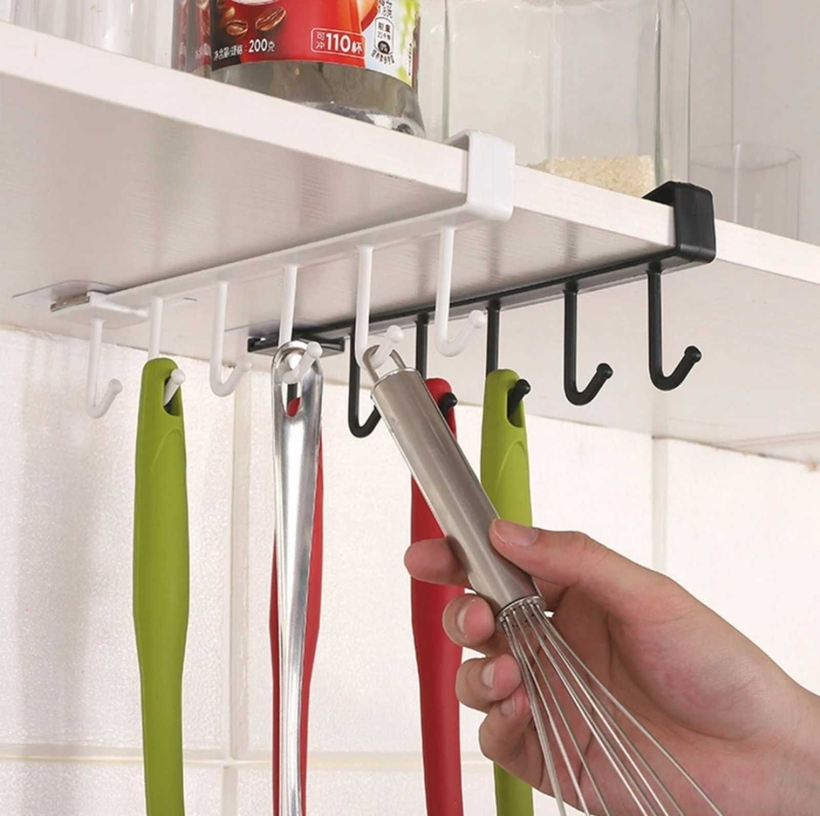 Вешалка с крючками подвесная на дверь, полку  посуды одежды полотенец