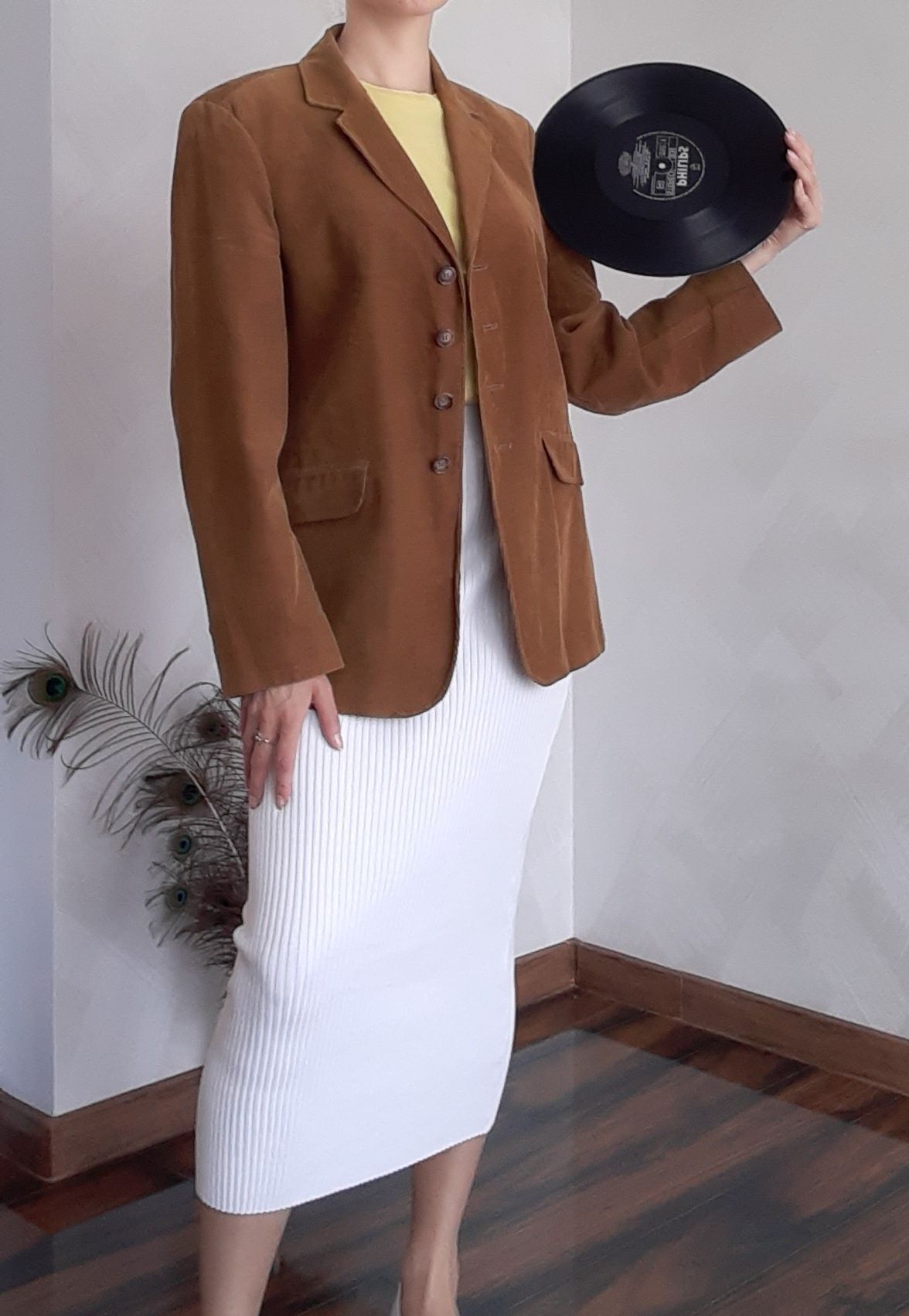 Corduroy toffi carmel Brown jacket Sztruksowy karmelowy żakiet