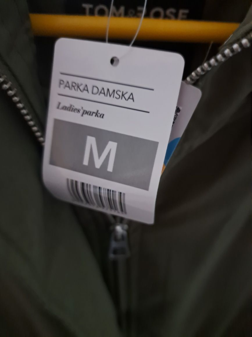 Parka płaszcz damska M khaki