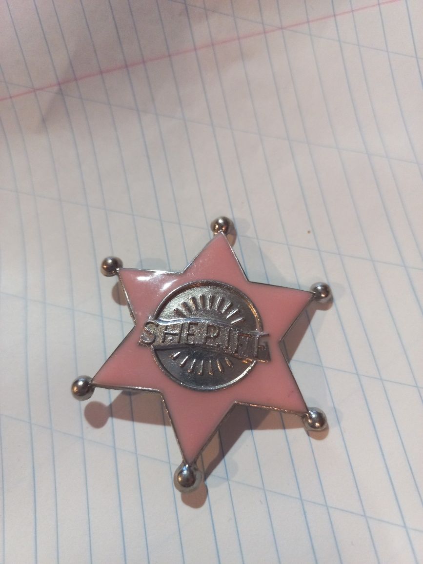 Детский значок sheriff шериф металлический