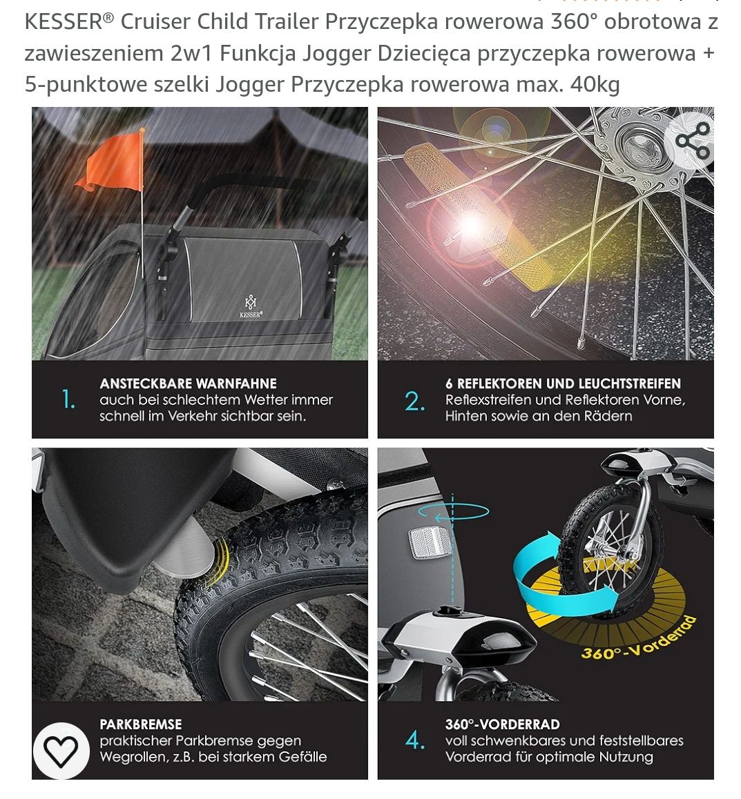 Przyczepka rowerowa dla dzieci ,2 osobowa , 360 stopni, obrotowa