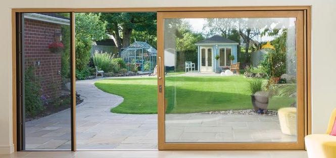 Duże okno przesuwne / drzwi tarasowe 4430 × 2370 – aluminium, 3-szyby