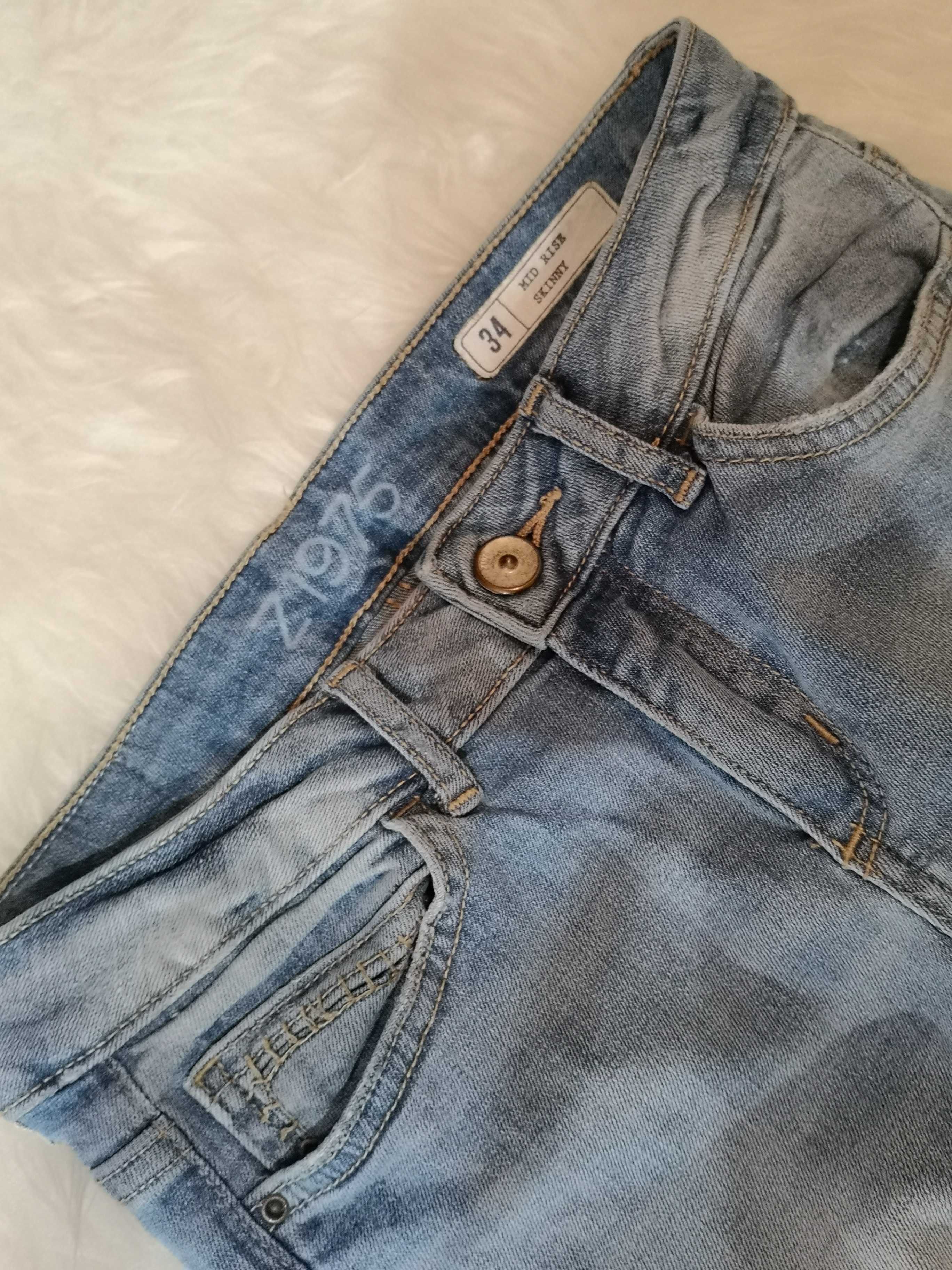 ZARA jeansy przetarcia rurki asos 34/XS