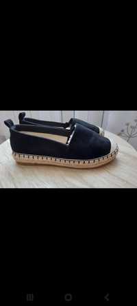 Espadryle czarne zamszowe r 36 Anesia