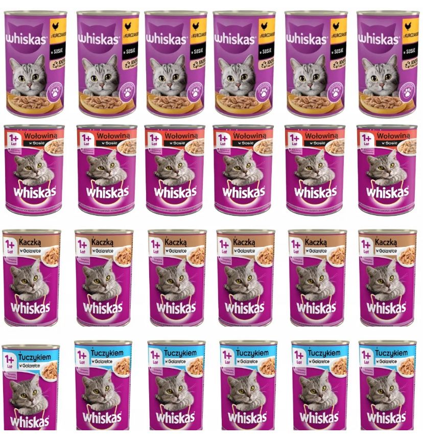 WHISKAS mokra karma dla kota MIX SMAKÓW 24x400g