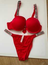 komplet bielizny victoria's secret red v1 new,80C