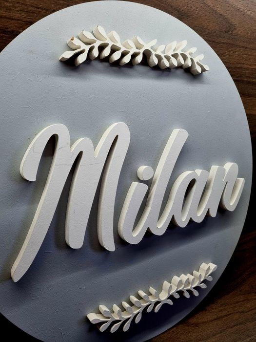 Drewniana lampka z imieniem