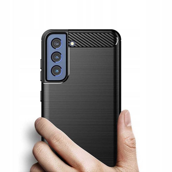 Etui Carbon do Samsung Galaxy S21 + Szkło Hartowane