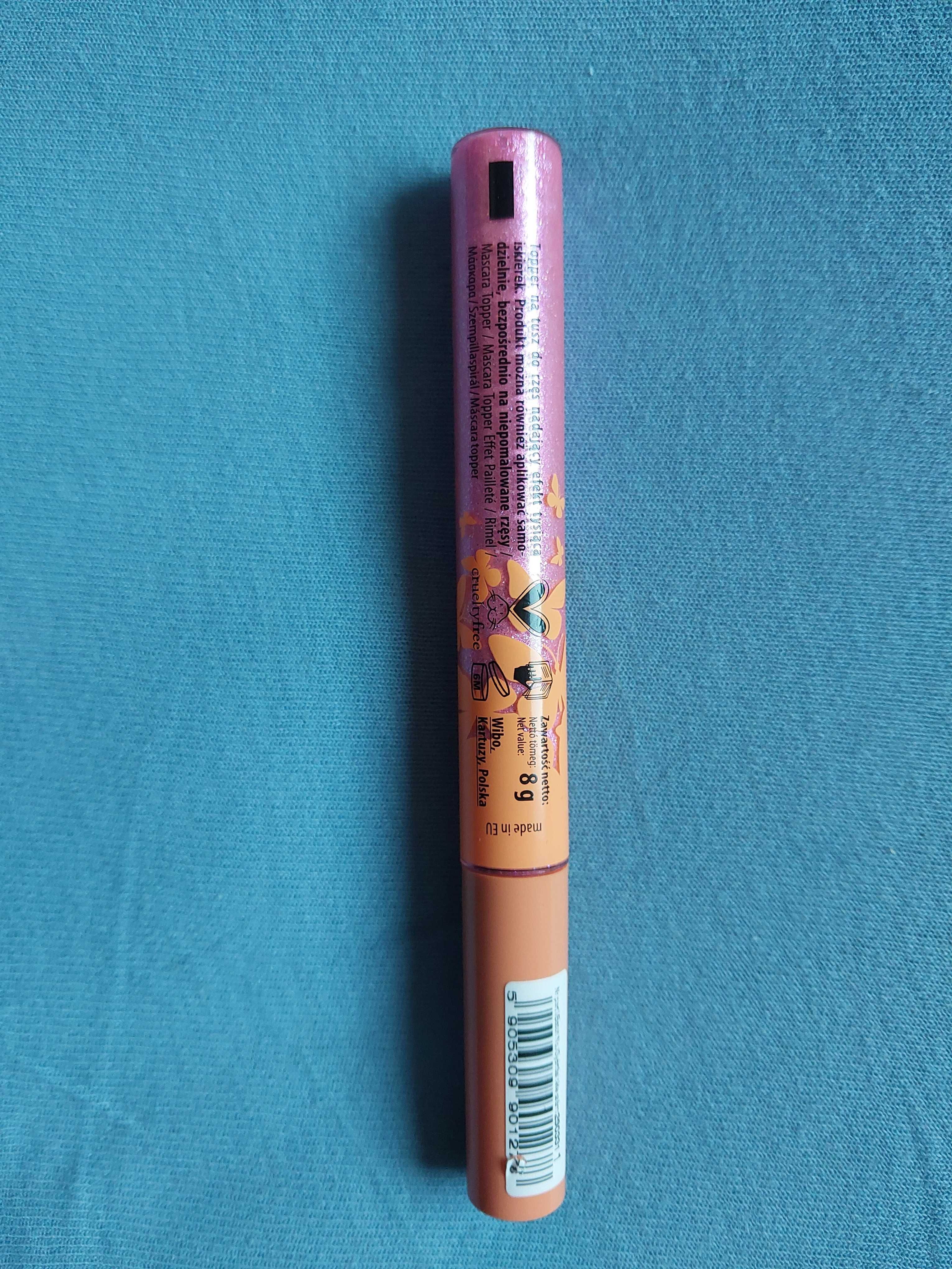 Różowy brokatowy tusz do rzęs Lovely Glitter ON Mascara Topper