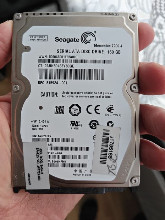 SEAGATE Momentus 160gb 7200rpm sata3