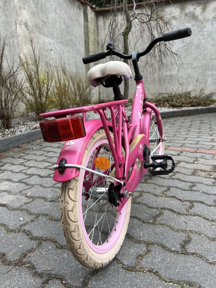 Rower dzieciecy Loekie Princess 16” koła, róż rowerek dla dziewczynki