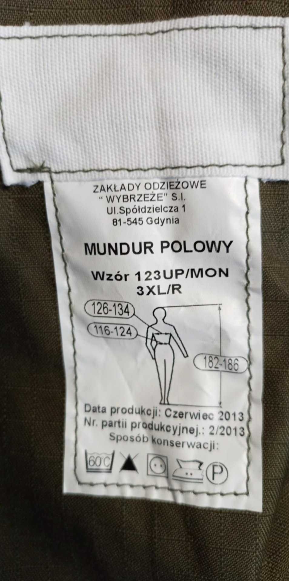 Spodnie Wojskowe wz93 123UP r.3XL/L 116-122 pas / 182-186 Nowe