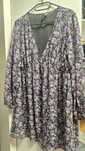 Sukienka w kwiaty kwiatki H&M HM 40 42 L plus size oversize fioletowa