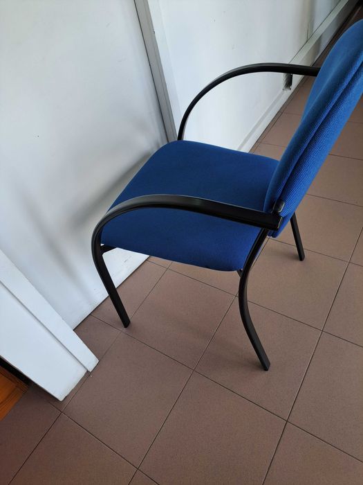 Conjunto de 5 Cadeiras em tecido azul