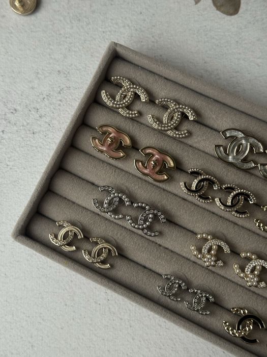 Сережки пусети Шанель, Chanel, стильна якісна біжутерія, нова колекція