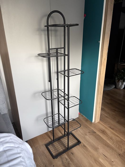Kwietnik metalowy regał na kwiaty czarny loft 8 poziomów