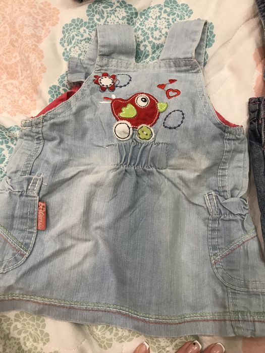 Джинсовые комбинезоны на девочку 3-12 мес