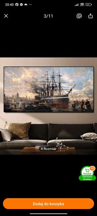 Dwa plakaty: obrazy historyczne, marynistyczne, duże 60x90, 2 sz