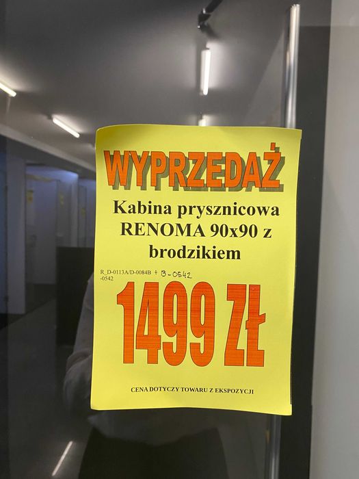 Kabina prysznicowa NEW RENOMA 90x90 lewa z brodzikiem MILD STONE