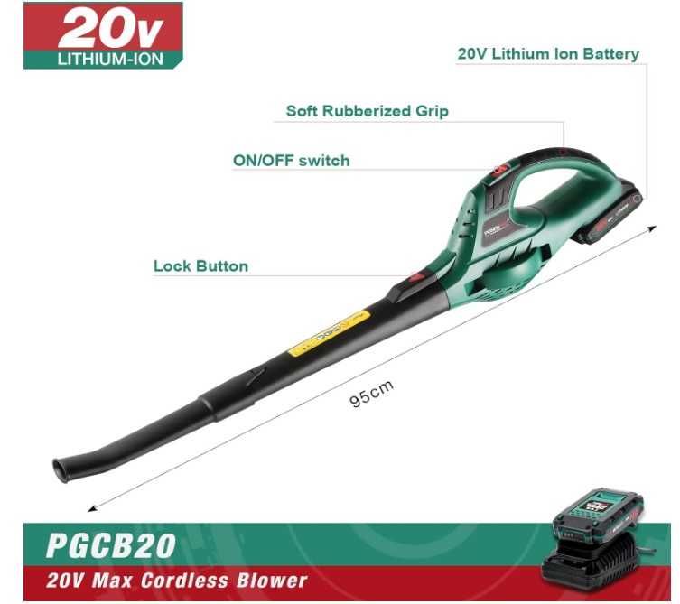 Akumulatorowa dmuchawa do liście, 2 biegi, bateria 2Ah 20V POSENPRO