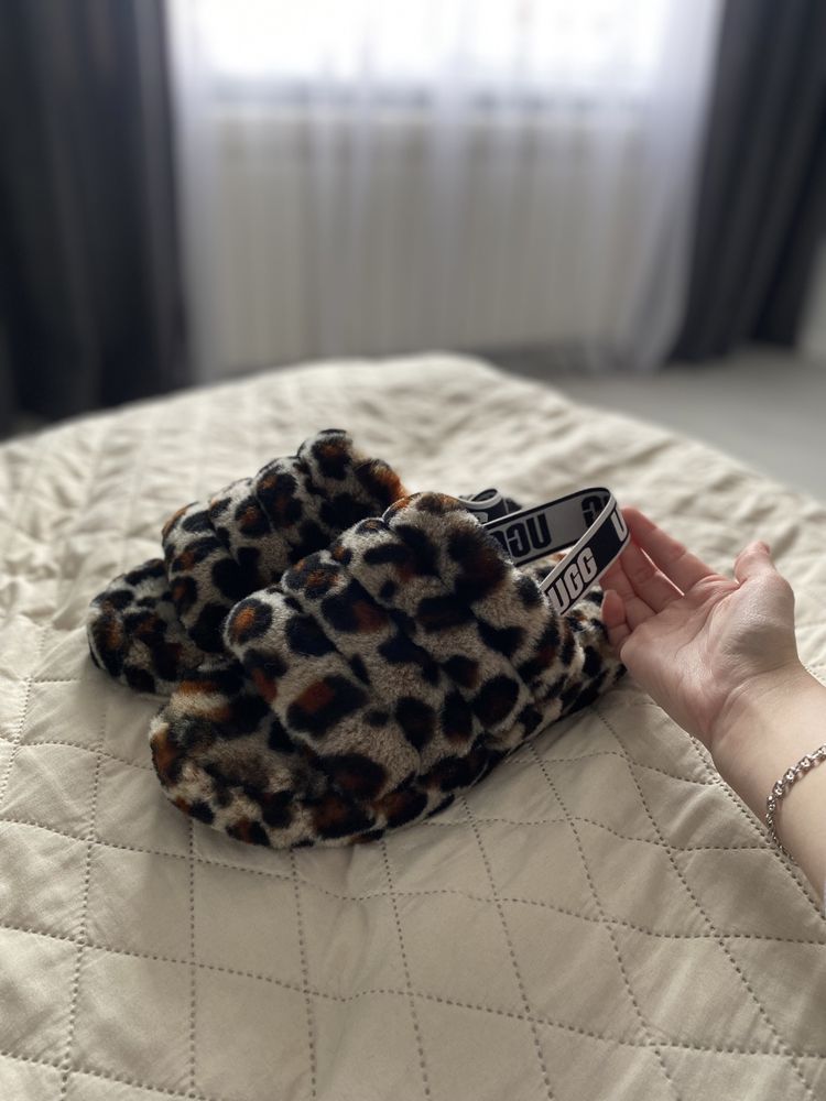 ugg fluff yeah amphora slide leopard slingback sandals