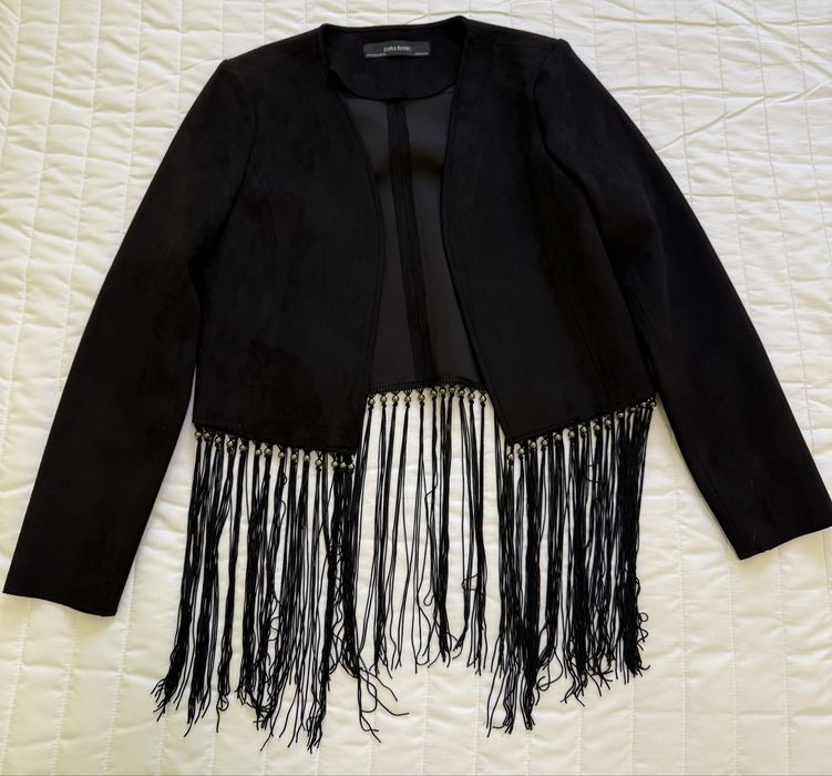 Жіночий піджак-кардиган ZARA Basic з бахромою, розмір M