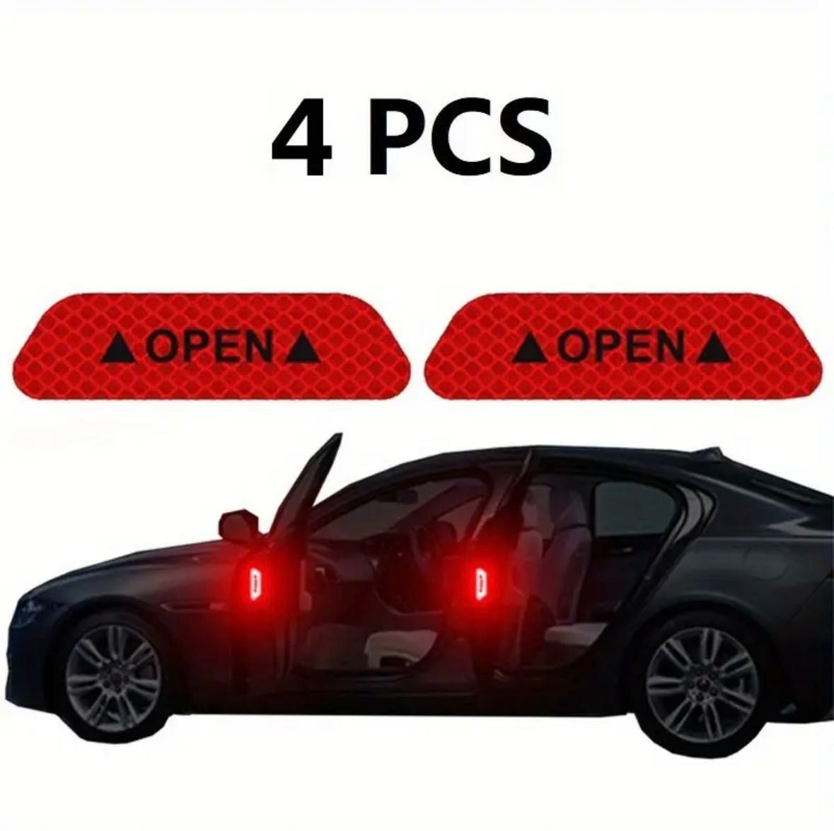 4 Adesivos refletores segurança portas Automóveis