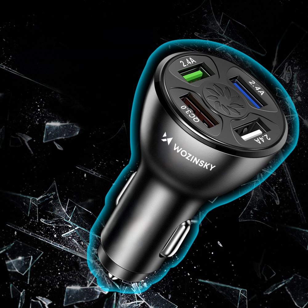 ładowarka samochodowa 50w 4x usb-a qc biała