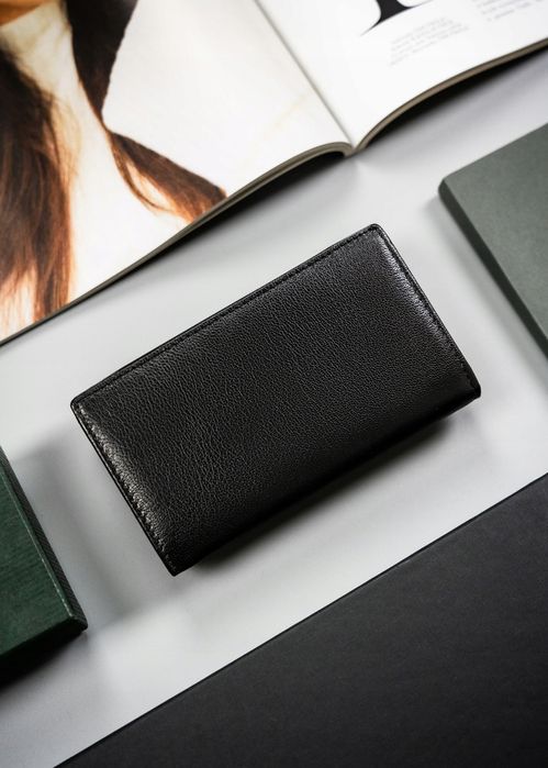 skórzany, średni portfel damski na zatrzask - 4u cavaldi