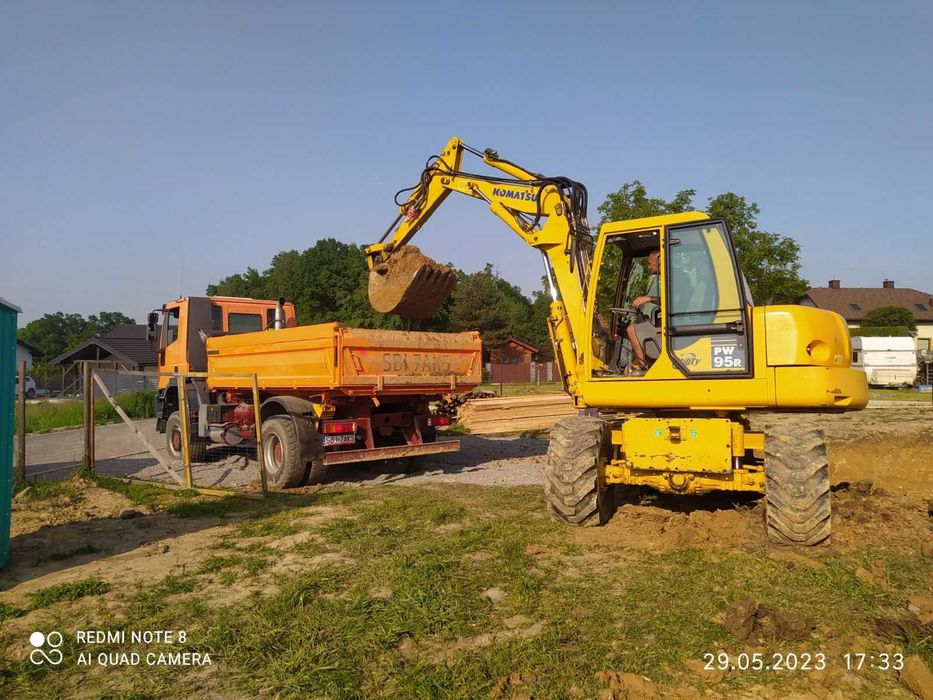 Prace ziemne usługi transportowe/koparka wykopy wyburzenia wjazdy drog