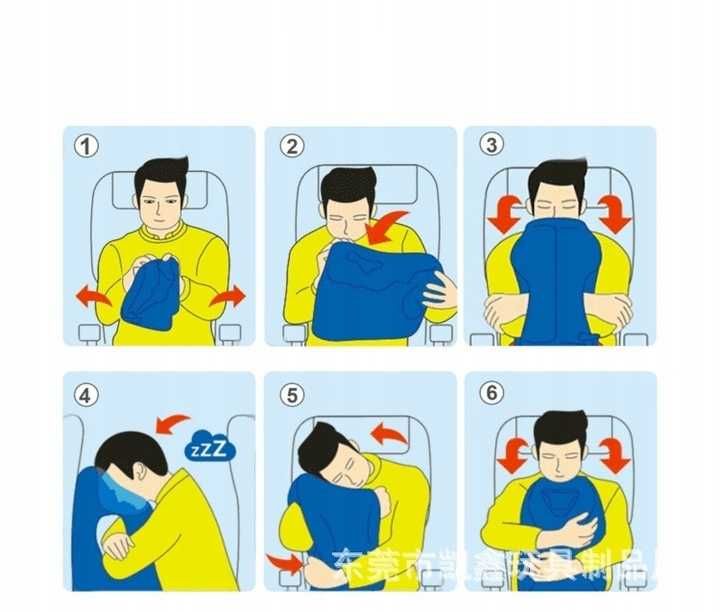 Dmuchana poduszka podróżna – do samolotu, samochodu, wygodna do spania