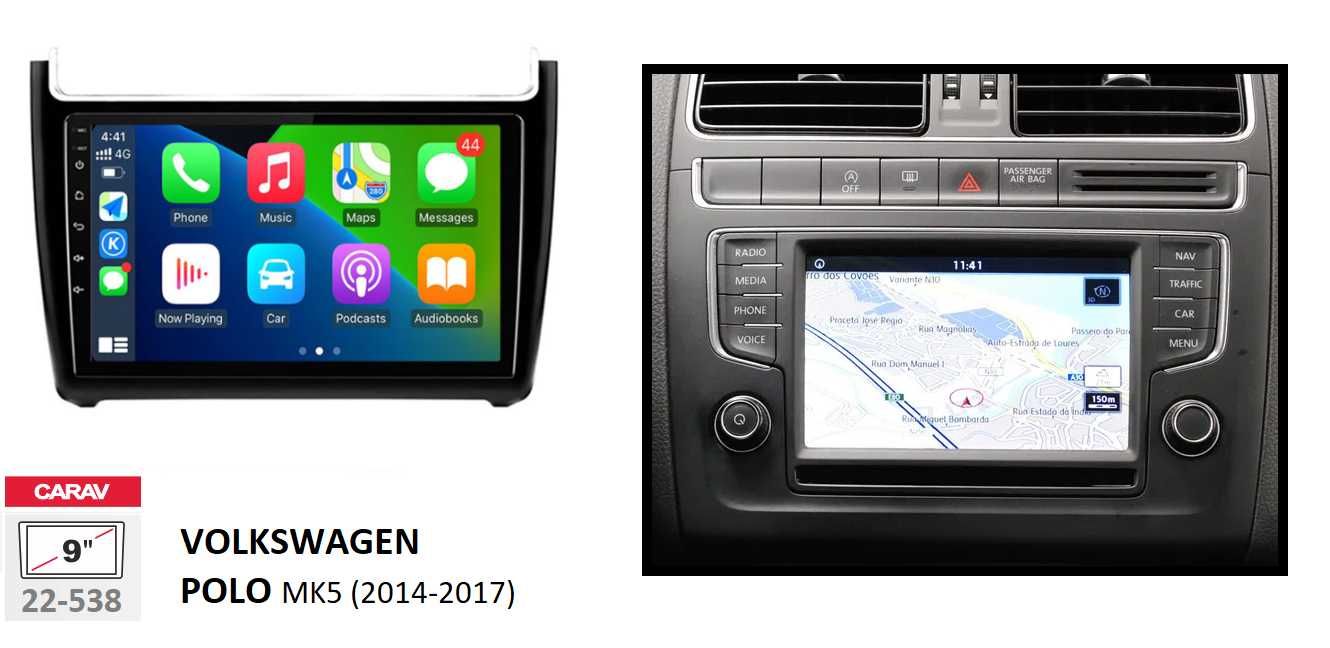 (NOVO) Rádio 2DIN • Volkswagen POLO MK5 • [4+32GB] • Android GPS