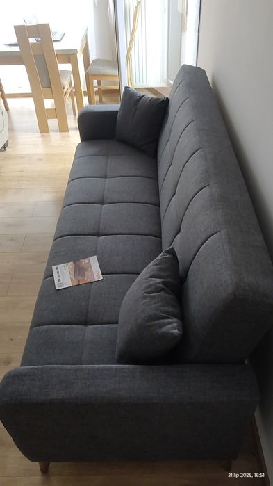Wersalka, sofa , kanapa ciemnoszara, rozkładana, 2 poduszki. Nowa !