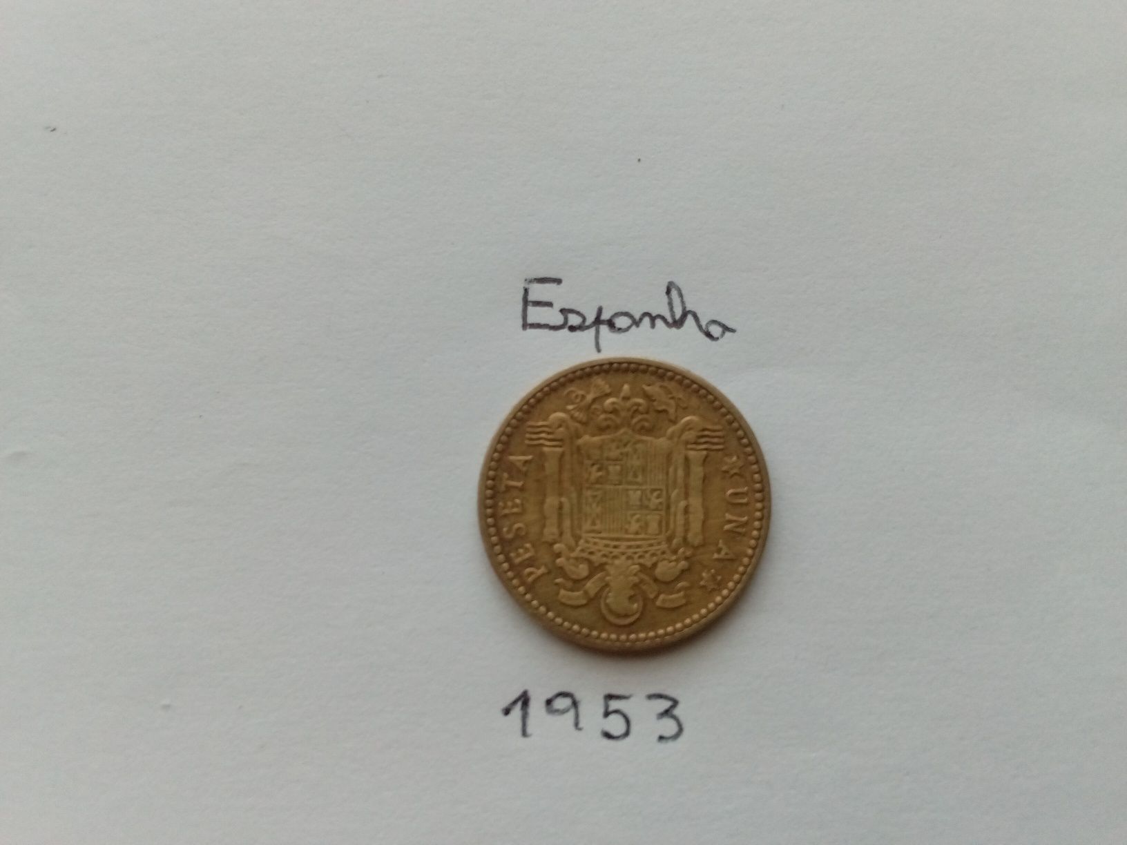 Moeda 1953 Espanha una peseta