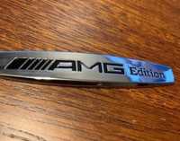Nowy znaczek emblemat AMG Edition srebrny czarny metal przyklejany