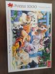 Puzzle "Psy w ogrodzie"