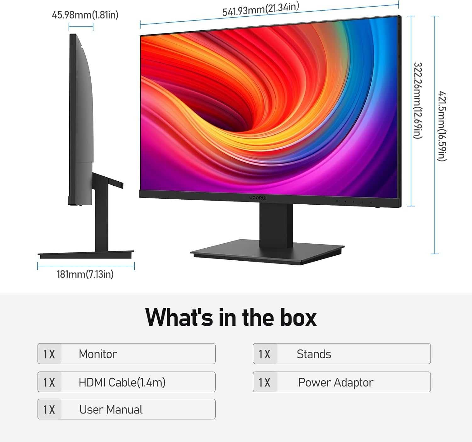 Ecran 24", altofalantes, IPS, Full HD (1920 x 1080), HDMI 1,4 e VGA