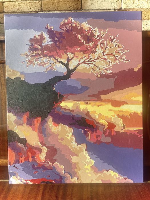 Готовая картина по номерам Воздушное дерево 40х50