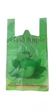 Пакет майка з ручками з принтом Golden apple зелений 30 * 50 см, 50 шт