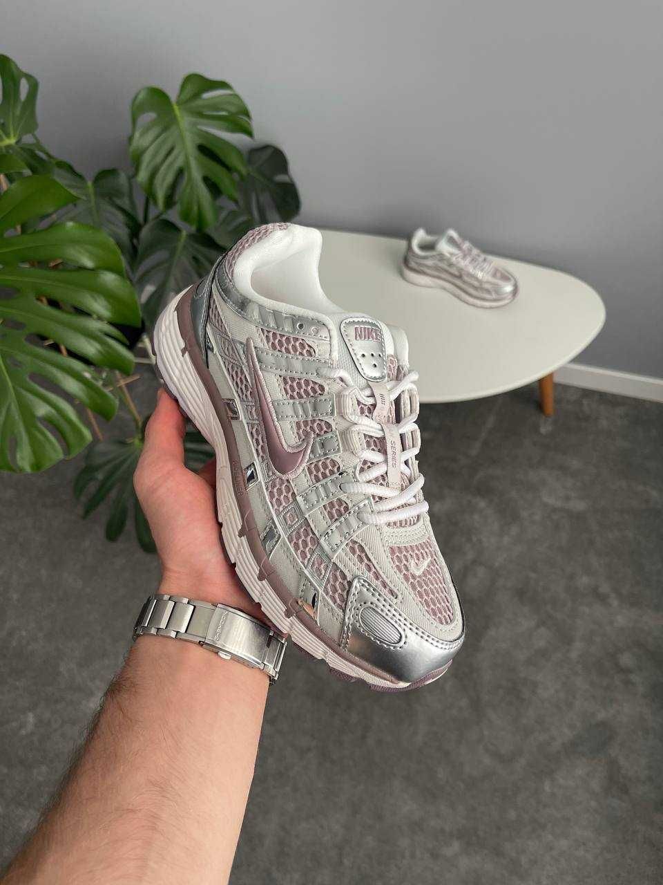 Жіночі кросівки Nike P-6000  (36-40) Найк сірі-фіолетові літні