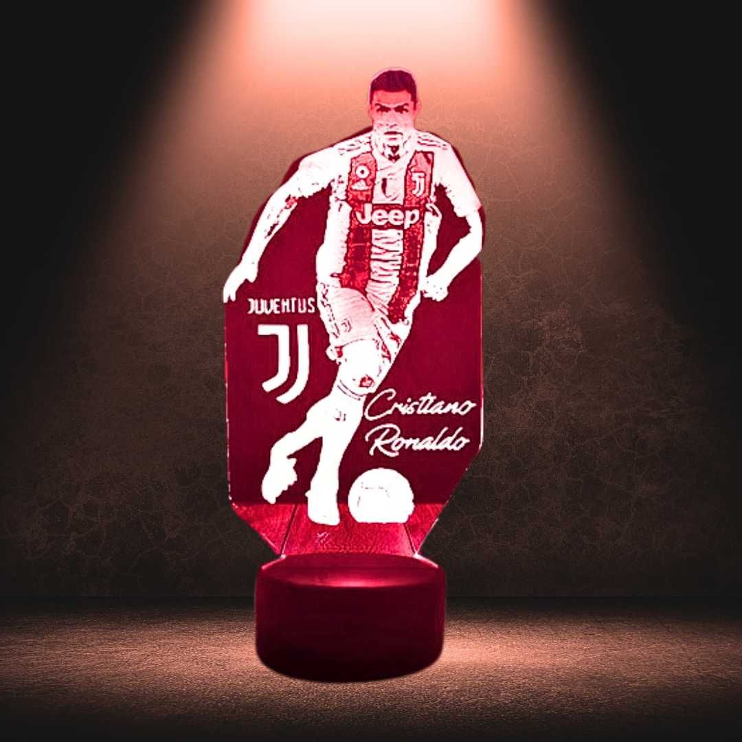 Lampka Nocna Biurkowa dla Dzieci Cristiano Ronaldo CR7 Juventus LED