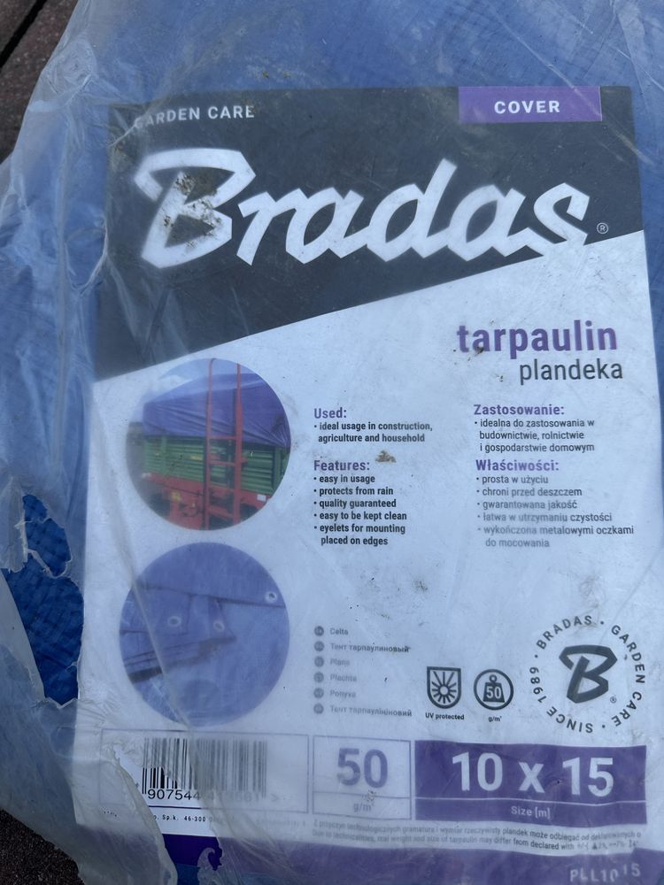 Bradas Plandeka 50 g/m2 10 x 15m nowa