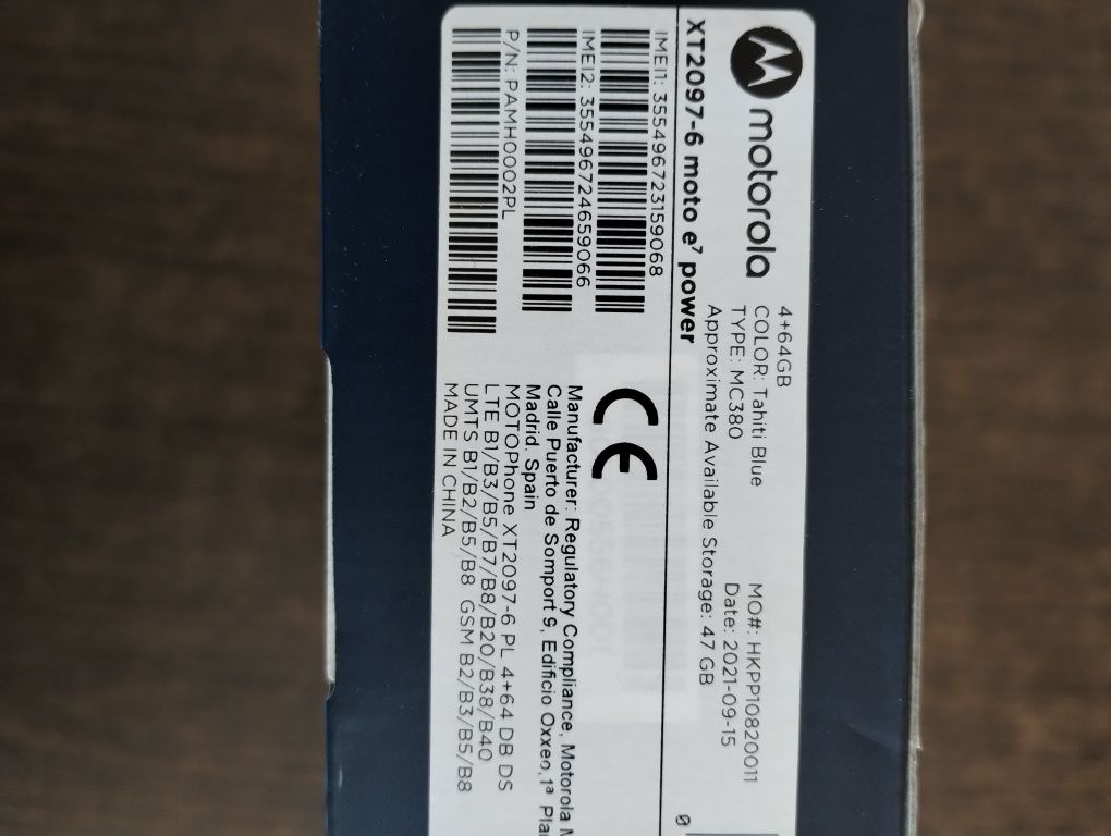 Motorolę E7 power 64GB / 4GB