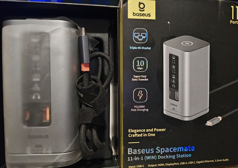 Baseus Spacemate 11w1 USB C DO 3 MONITORÓW 4K 100W PD ETH AUDIO