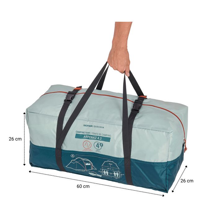 Tenda de campismo com varetas - ARPENAZ 4.2 - 4 pessoas - 2 quartos