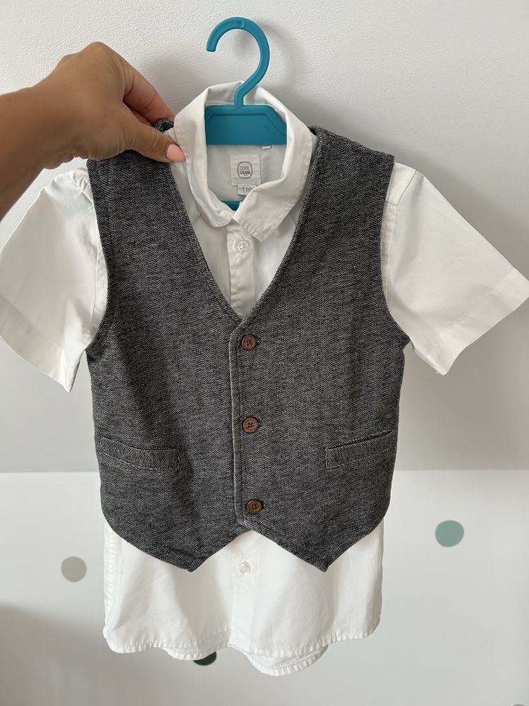 Elegancka biala koszula i kamizelka Lindex r.110