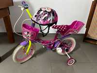 Bicicleta Minnie Mouse 14” + capacete