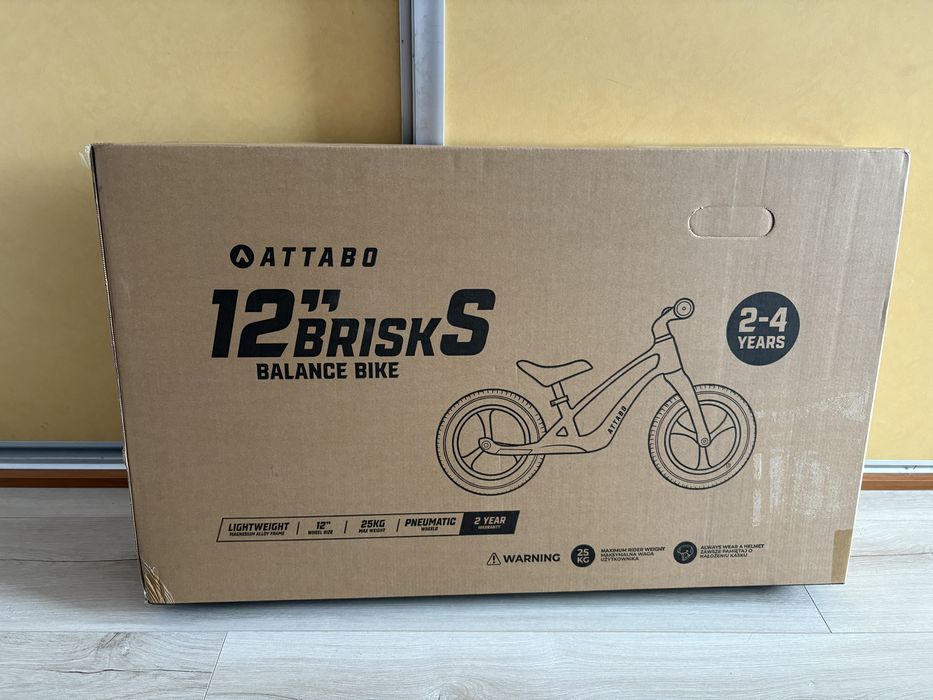 Rowerek biegowy ATTABO Brisk S czerwony 12” ultra lekki 3,8 kg